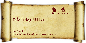Márky Ulla névjegykártya